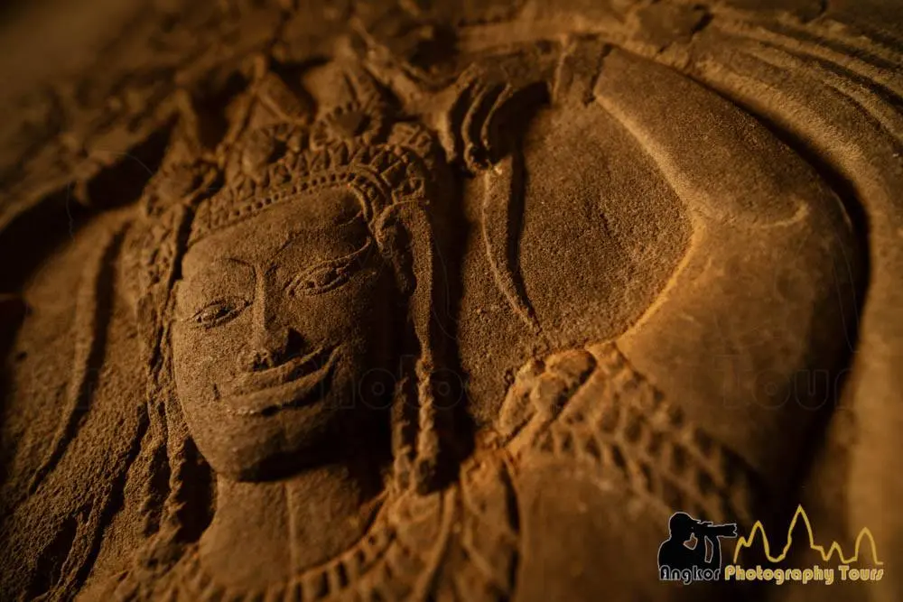 Preah Ko temple towers in early morning light