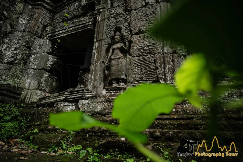 Wide view of Bakong temple surrounded by countryside